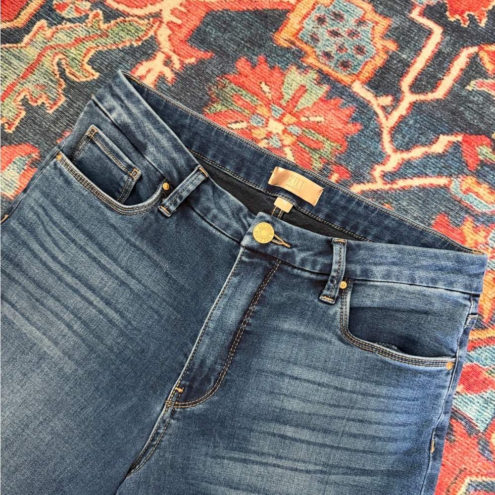 Kut from the Kloth Meg Fab ab Wide-Leg Dark Blue Jeans - Picture 2 of 7
